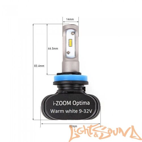 Светодиод головного света Optima i-Zoom H11 LED, Seoul-CSP, Warm White, 9-32V (2шт)