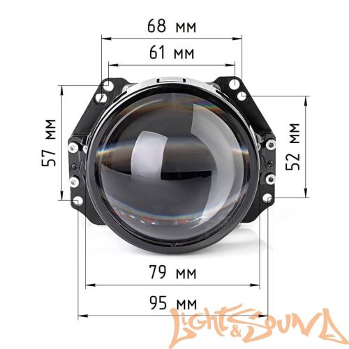 Бидиодная линза X-B LED H3  3.0" 4800К 12V 1шт