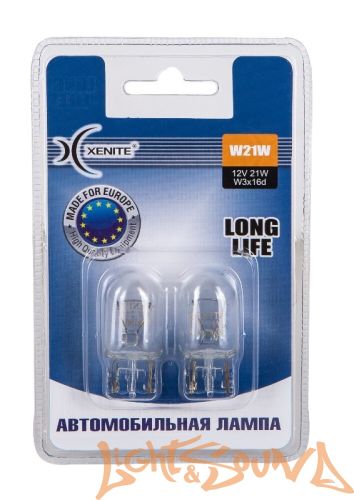 Xenite W21W (W3*16d) 12V  LONG LIFE Лампы накаливания (2шт)