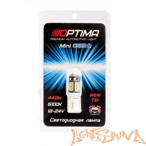 Optima Premium MINI-50W W5W (T10), CREE_ XBD*6, 5500K, 12V (W2.1X9.5D), 1шт