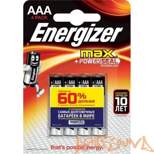 ENERGIZER LR03 4BL MAX Plus AAA, 1 шт