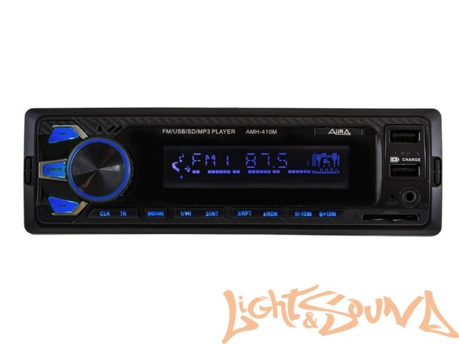 Aura AMH-410MQ USB-ресивер, 4x51w, 2xUSB (2A)/SD/FM/AUX, 2 RCA, iD3-TAG, мультицвет (7 цветов)