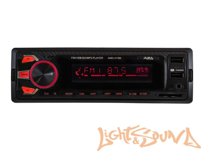 Aura AMH-410MQ USB-ресивер, 4x51w, 2xUSB (2A)/SD/FM/AUX, 2 RCA, iD3-TAG, мультицвет (7 цветов)