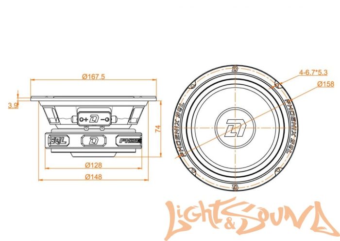 DL Audio PHOENIX SQL 165 среднечастотные динамики (комплект)