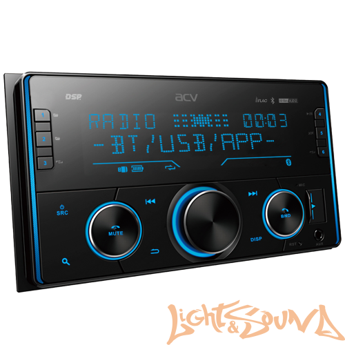 ACV ADX-211BM DSP 2DIN 4х50 FM/USB/AUX/Bluetooth/Flac 3RCA