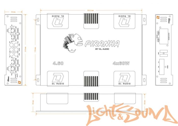DL Audio Piranha 4.60 усилитель мощности 4-хканальный