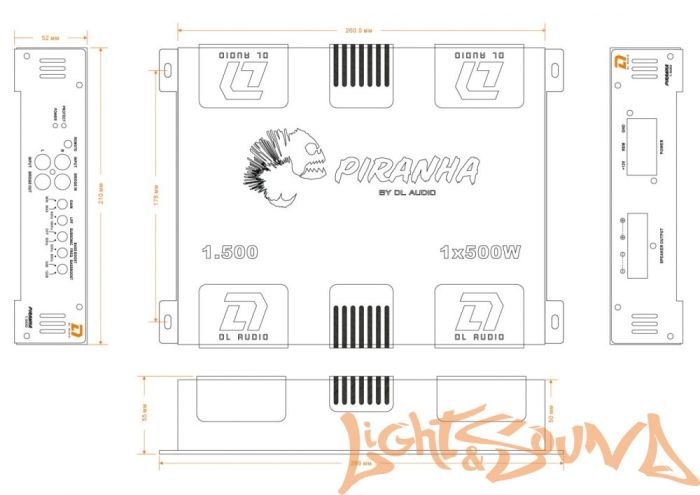 DL Audio Piranha 1.500 усилитель мощности 1-канальный