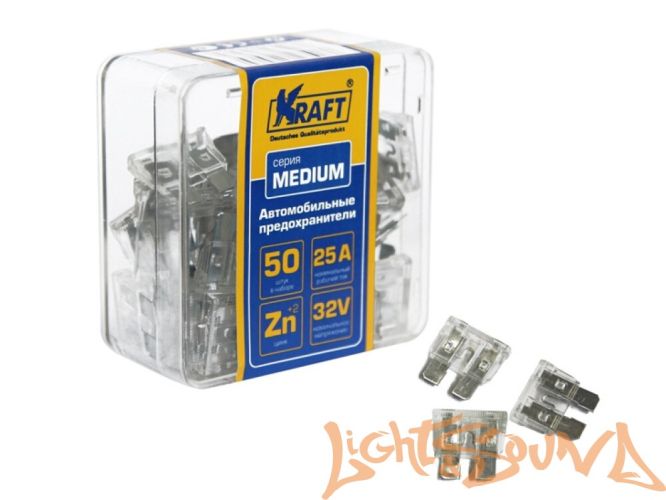 Предохранитель KRAFT MEDIUM 25A, KT870006, 1шт