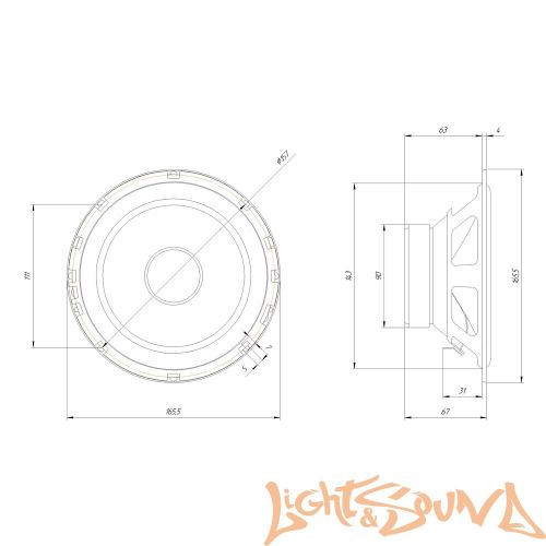 Oris Electronics JB-65SW 6.5 (16.5 см) Midbass низкочастотные динамики (1шт)