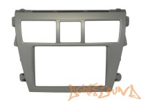  Переходная рамка для Toyota Belta 2005-2012 Yaris Sedan 2006+, Vios 2007+ 2 din, серебристая