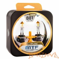  MTF Aurum H27(881), 12V, 27W Галогенные лампы (2шт)