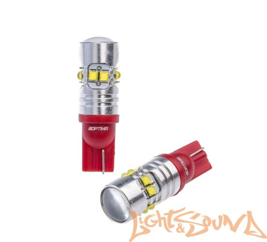 Optima Premium MINI-50W W5W (T10) , CREE_ XBD*10, 5100K, 12V (W2.1X9.5D), 2шт