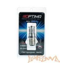  Optima MINI P21/5W, RED, CAN, CREE XB-D*10, 5500K, 50W, 12V (BaY15D), двухконтактная, 1шт