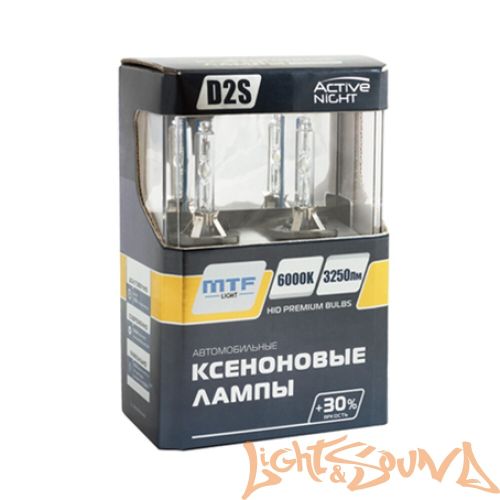 Ксеноновая лампа MTF light  Active Night +30%, D2S, 3250 lm, 6000k, 35w, 85v, 1шт