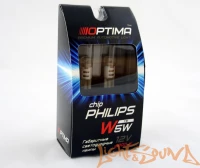 Optima Premium PHILIPS Chip W5W (T10), 4200K, 12V, (W2.1X9.5D), 2шт