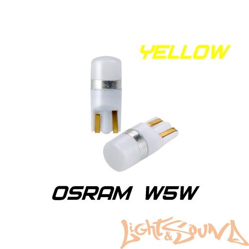 Optima Premium W5W (T10) OSRAM Chip,Yellow, 2W, 12V, (W2.1X9.5D), 2шт