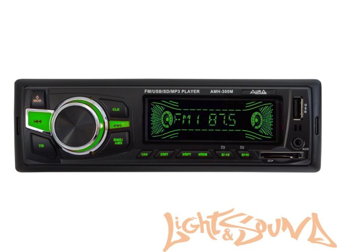 Aura AMH-300M USB-ресивер, 4x51w, USB/SD/FM/AUX, 2 RCA, iD3-TAG, мультицвет (7 цветов)