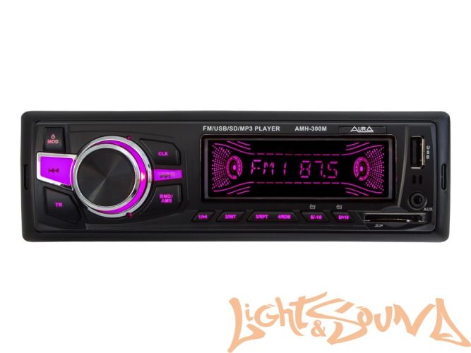 Aura AMH-300M USB-ресивер, 4x51w, USB/SD/FM/AUX, 2 RCA, iD3-TAG, мультицвет (7 цветов)