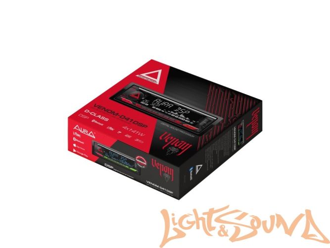 Aura VENOM-D41DSP USB-ресивер, 4х141w, USB/FM/AUX/BT,3RCA,DSP/D-SWC 2/3 way RGB-подсветка