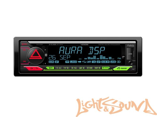 Aura VENOM-D41DSP USB-ресивер, 4х141w, USB/FM/AUX/BT,3RCA,DSP/D-SWC 2/3 way RGB-подсветка