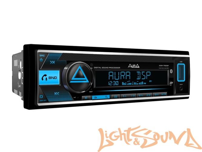 Aura AMH-76DSP USB-ресивер, 4х51w, USB (1.2A)/FM/AUX/BT,3RCA,DSP 2/3way, D-SWC, RGB-подсветка