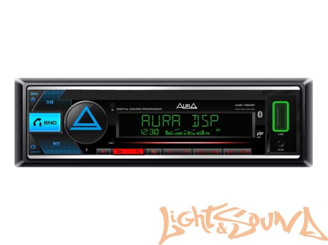 Aura AMH-76DSP USB-ресивер, 4х51w, USB (1.2A)/FM/AUX/BT,3RCA,DSP 2/3way, D-SWC, RGB-подсветка