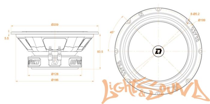 DL Audio Raven 200 v.2 среднечастотные динамики (комплект)