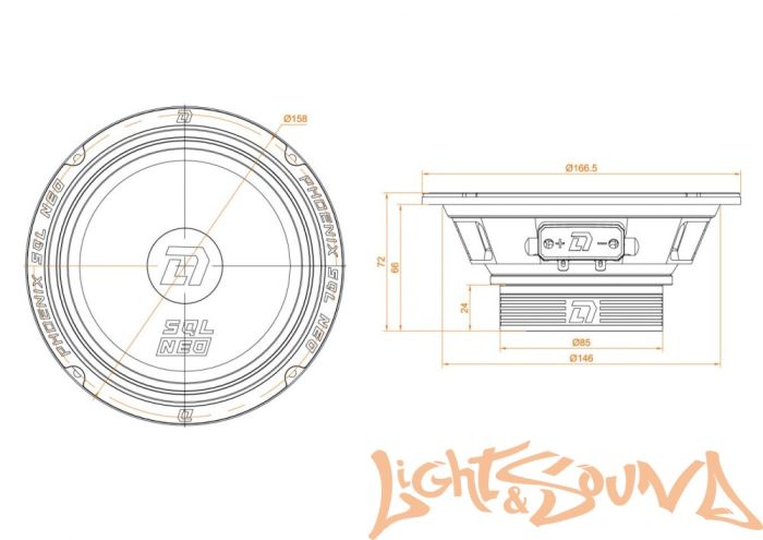 DL Audio PHOENIX SQL 165 Neo среднечастотные динамики (комплект)