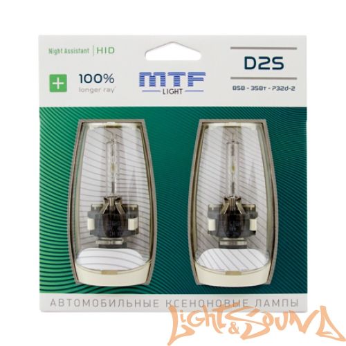 Ксеноновая лампа MTF Light D2S, NIGHT ASSISTANT +100% LONGER RAY, 35W, 85V, 1шт