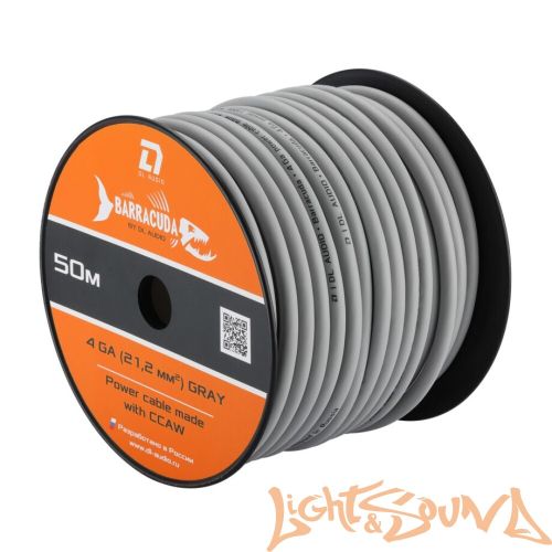 DL Audio Barracuda Power Кабель силовой 4 Ga Gray, 50м в катушке