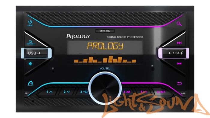 Prology MPR-100 2din FM/USB/BT ресивер с DSP процессором