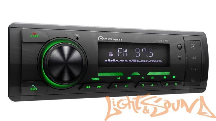 Premiera MVH-130 4 х 55 Вт, FM / USB ресивер с Bluetooth (зеленая подсветка)