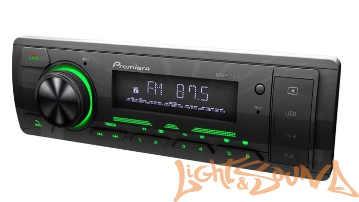 Premiera MVH-130 4 х 55 Вт, FM / USB ресивер с Bluetooth (зеленая подсветка)