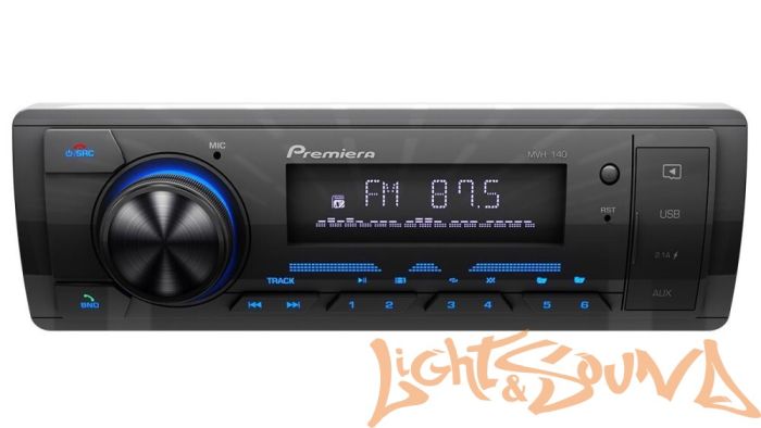 Premiera MVH-140 4 х 55 Вт, FM / USB ресивер с Bluetooth (синяя подсветка)