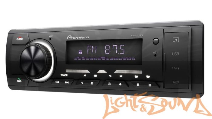 Premiera MVH-150 4 х 55 Вт, FM / USB ресивер с Bluetooth (белая подсветка)