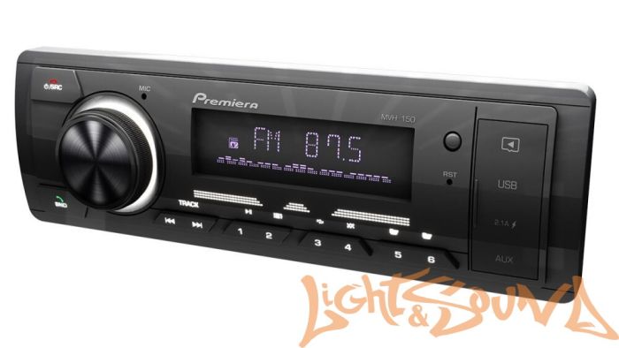 Premiera MVH-150 4 х 55 Вт, FM / USB ресивер с Bluetooth (белая подсветка)