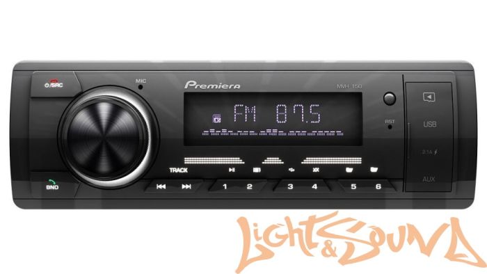 Premiera MVH-150 4 х 55 Вт, FM / USB ресивер с Bluetooth (белая подсветка)