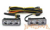  Ходовые огни ДХО 3 LED с функцией поворотника, 2шт