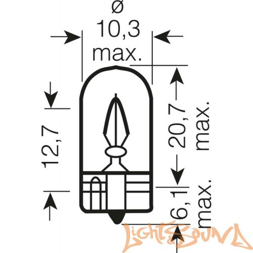 Osram Original Line W5W 24V, 5W Лампа накаливания ,в уп. 10шт, (1шт)