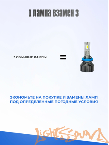 Clearlight LED LUMETECH H11 50W 6000lm 3000-8000k (2шт.)