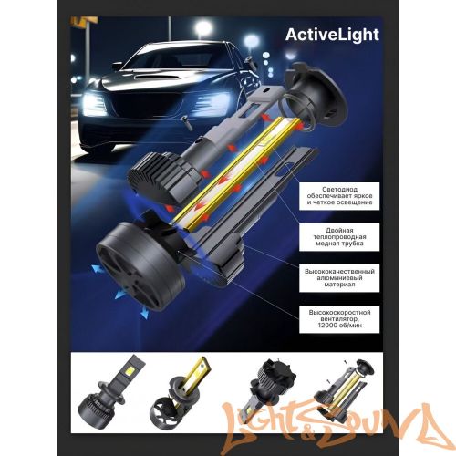 SVS ActiveLight H4/H19, 5500Lm, 12-24V, 55W, 2шт