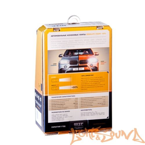 Ксеноновая лампа MTF Light D4S, ABSOLUTE VISION +50%, 3800lm, 4800K, 35W, 85V, 1шт Ксеноновая лампа MTF Light D4S, ABSOLUTE VISION +50%, 3800lm, 4800K, 35W, 85V, 1шт
