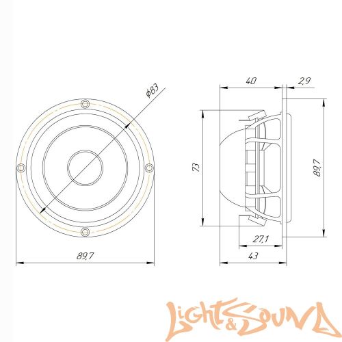 Oris Electronics M3 (9 см) среднечастотные динамики (комплект) Oris Electronics M3 (9 см) среднечастотные динамики (комплект)