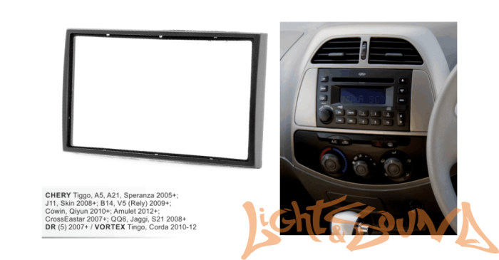 Переходная рамка для Chery Tiggo 2 din Переходная рамка для Chery Tiggo 2 din