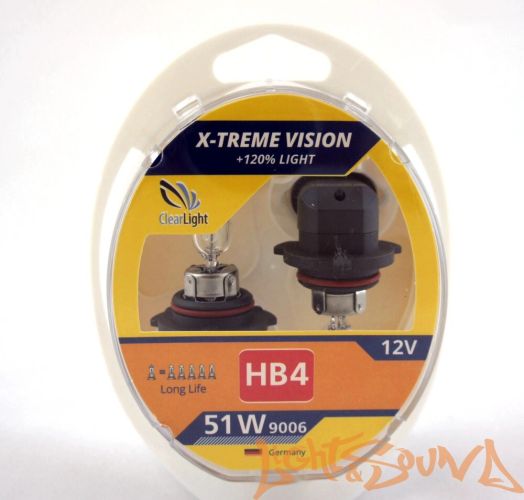 Clearlight X-treme Vision + 120% HB4 12V, 55W Галогенные лампы  (2 шт.) Clearlight X-treme Vision + 120% HB4 12V, 55W Галогенные лампы  (2 шт.)