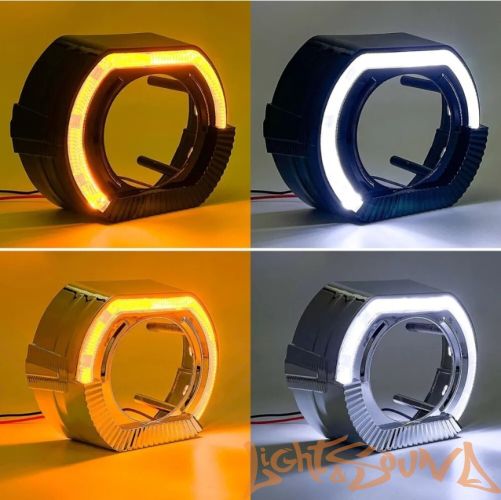 Бленда 2,5 дюйма LED ZX-007 Silver (Белый/Оранжевый) 1шт