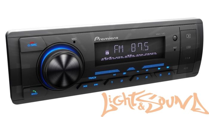 Premiera MVH-140 4 х 55 Вт, FM / USB ресивер с Bluetooth (синяя подсветка)