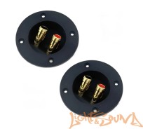  Терминал для подключения акустики D75 позолоченнный круглый, 1шт