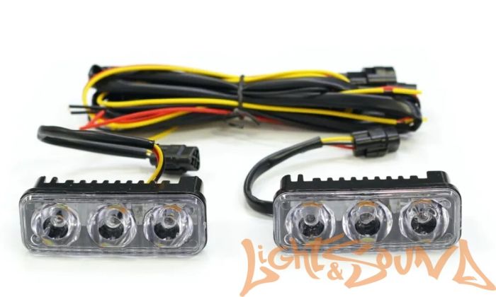 Ходовые огни ДХО 3 LED с функцией поворотника, 2шт