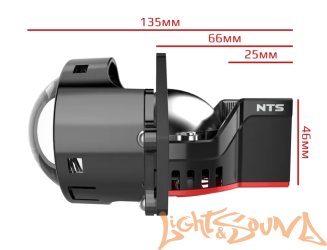 Бидиодная линза NTS AUTO BI-LED PHOENIX 3.0", 12V, 6300К, 1шт